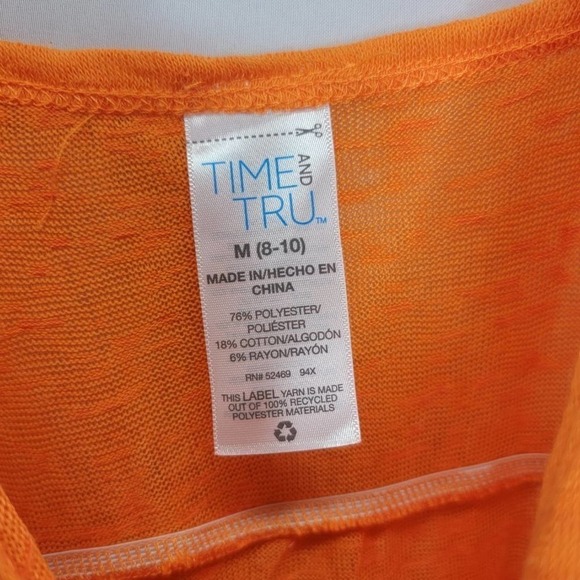 TIME and Tru Orange Longer thin Dress button up bathing suit cover up - Picture 6 of 12